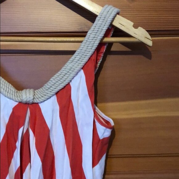 New Diane von Furstenberg silk woven rope neckline candy stripe tank blouse top - Picture 9 of 12